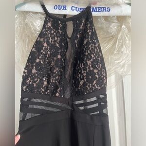 Night Way Collections Black Dress with Pink Tag Accent